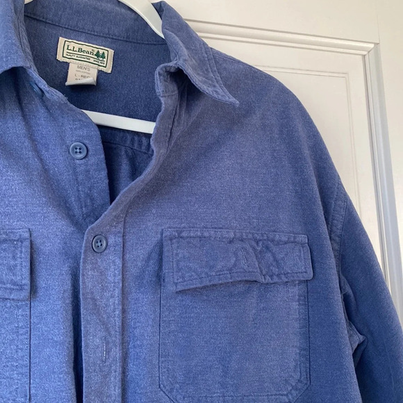 LL Bean Blue Jacket Button Up 100% cotton size large - Picture 3 of 6